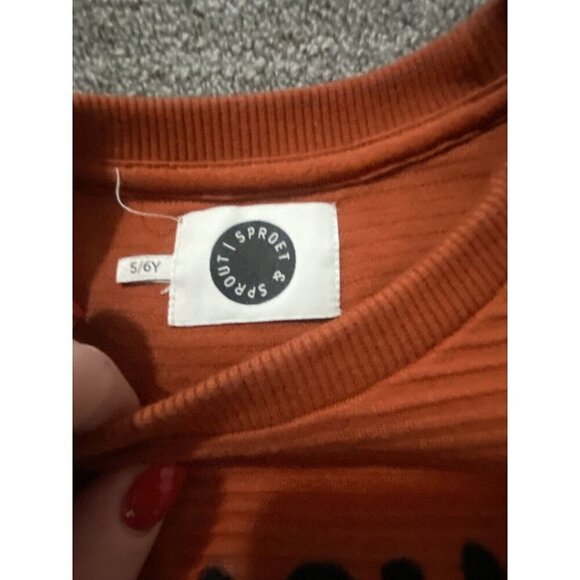 Sproet & Sprout Ribbed Shirt Night Jungle Orange Black Size 5/6 Long Sleeves - Picture 5 of 7